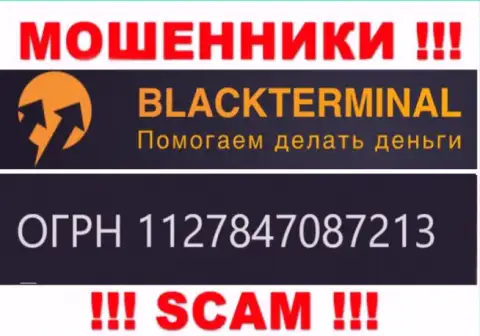 BlackTerminal мошенники всемирной интернет паутины !!! Их номер регистрации: 1127847087213