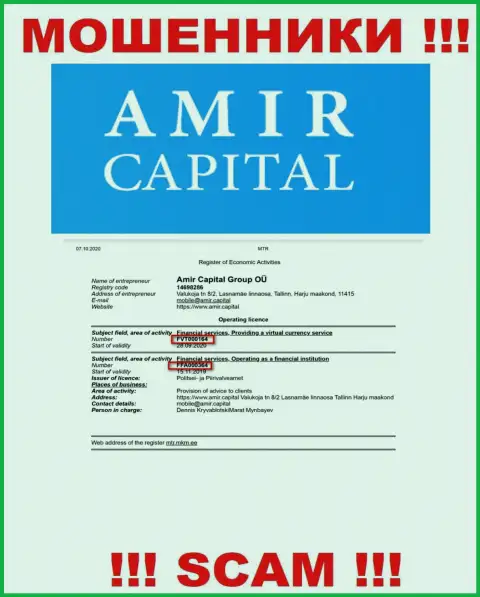 Amir Capital публикуют на сайте лицензию на осуществление деятельности, невзирая на этот факт бессовестно грабят клиентов