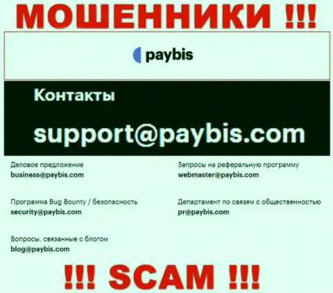 На интернет-сервисе организации PayBis Com указана электронная почта, писать сообщения на которую опасно