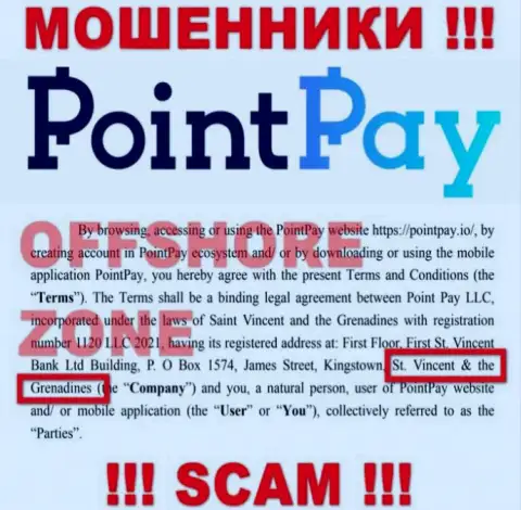 Базируется организация Point Pay в оффшоре на территории - St. Vincent & the Grenadines, КИДАЛЫ !!!