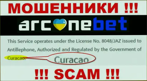 Аркан Бет - это internet мошенники, их адрес регистрации на территории Curaçao