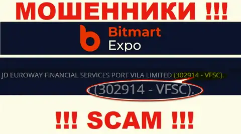 302914 - VFSC - это номер регистрации Bitmart Expo, который размещен на официальном информационном портале организации