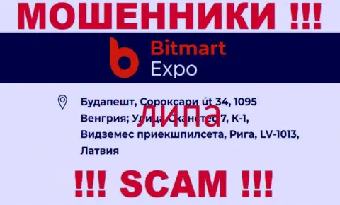 Официальный адрес конторы Bitmart Expo фиктивный - связываться с ней крайне опасно