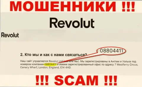 Будьте крайне бдительны, наличие регистрационного номера у Revolut (08804411) может быть уловкой