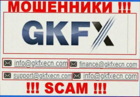 В контактных данных, на портале мошенников GKFXECN Com, предложена вот эта электронная почта
