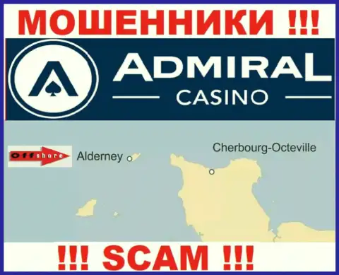 Т.к. AdmiralCasino Com находятся на территории Алдерней, прикарманенные вклады от них не вернуть