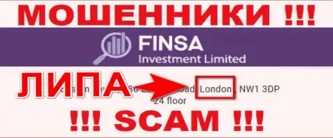 FinsaInvestment Limited - это ЖУЛИКИ, оставляющие без средств доверчивых клиентов, оффшорная юрисдикция у организации фиктивная
