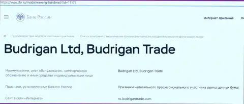 Ворюги Budrigan Ltd загремели в черный список Центробанка РФ