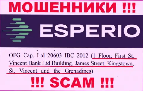 Неправомерно действующая компания OFG Cap. Ltd пустила корни в офшорной зоне по адресу: 1 этаж, здание Сент-Винсент Банк Лтд, Джеймс-стрит, Кингстаун, Сент-Винсент и Гренадины, осторожно