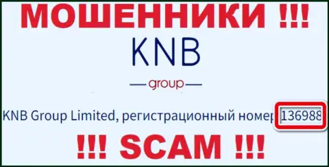 Наличие рег. номера у KNB Group (136988) не сделает эту компанию честной