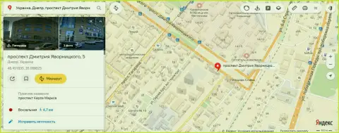 Проданный одним из сотрудников 770 Капитал адрес расположения преступной Форекс брокерской организации на Yandex Maps