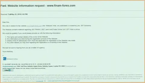 Разводилы из Finam Ltd не прекращают строчить свои абсурды про блокирование страницы с отзывами из первых рук