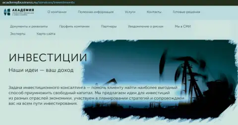 Официальный веб-сайт консультационной компании AcademyBusiness Ru